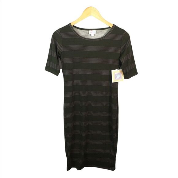 NWT Women’s LuLaRoe Julia Stretch Striped T Shirt Dress XS - Picture 1 of 4